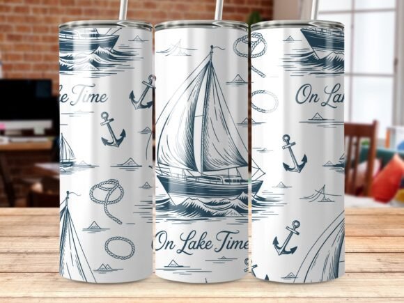 Download On Lake Time Nautical Tumbler Wrap PNG - Premium Resources